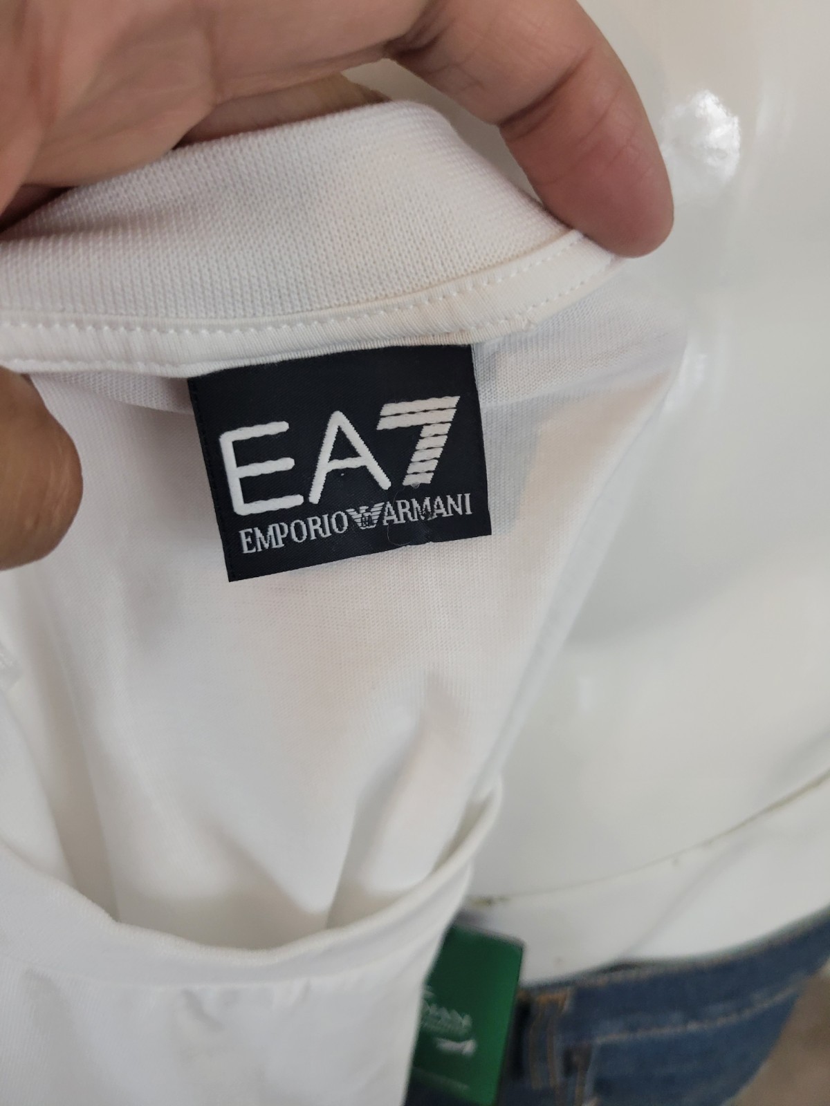 EMPORIO ARMANI EA7 WHITE NWT BLACK MEN’S ORGANIC COTTON T-SHIRT MEN’S SIZE SMALL