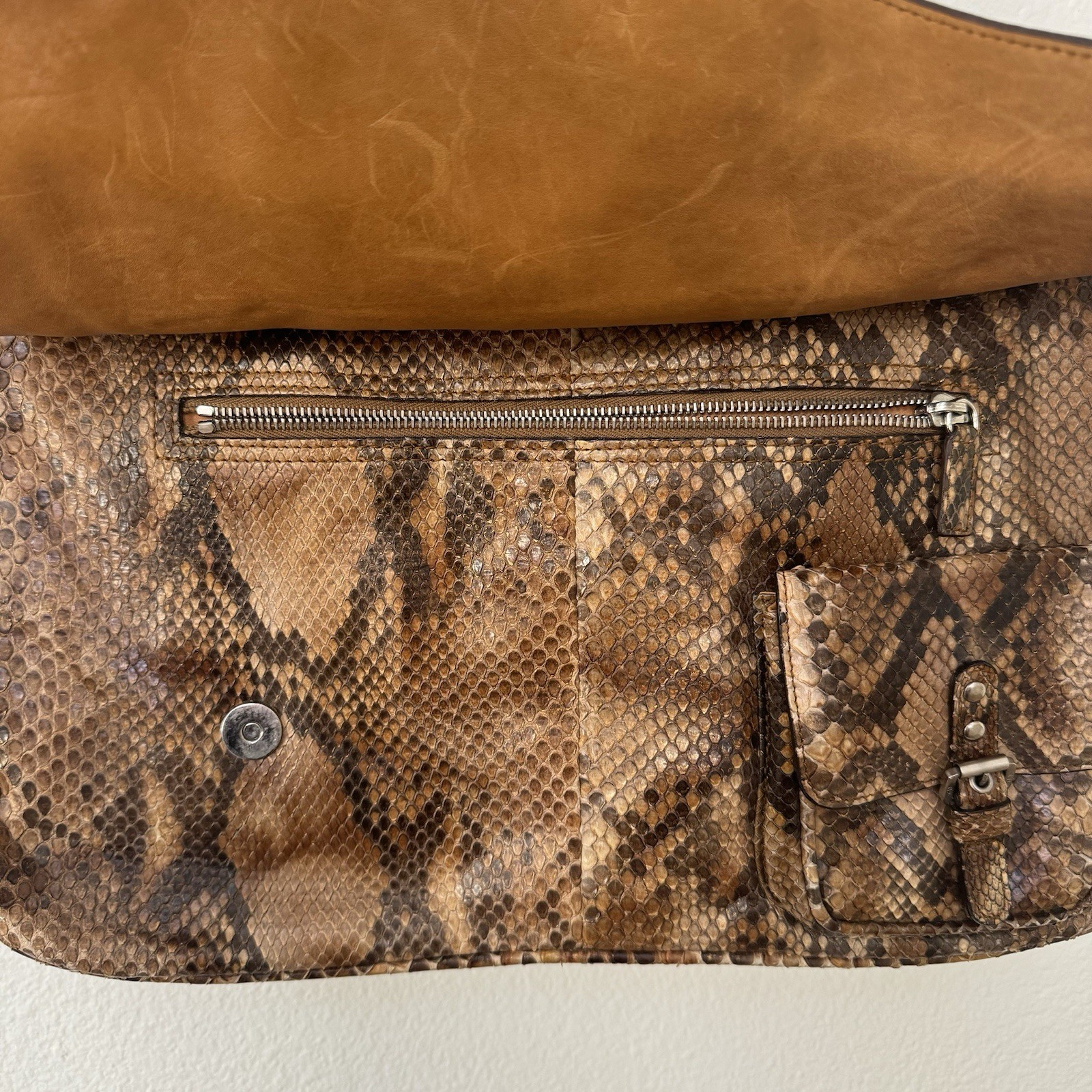 vintage dior python snakeskin gaucho bag f/w 2006 john galliano