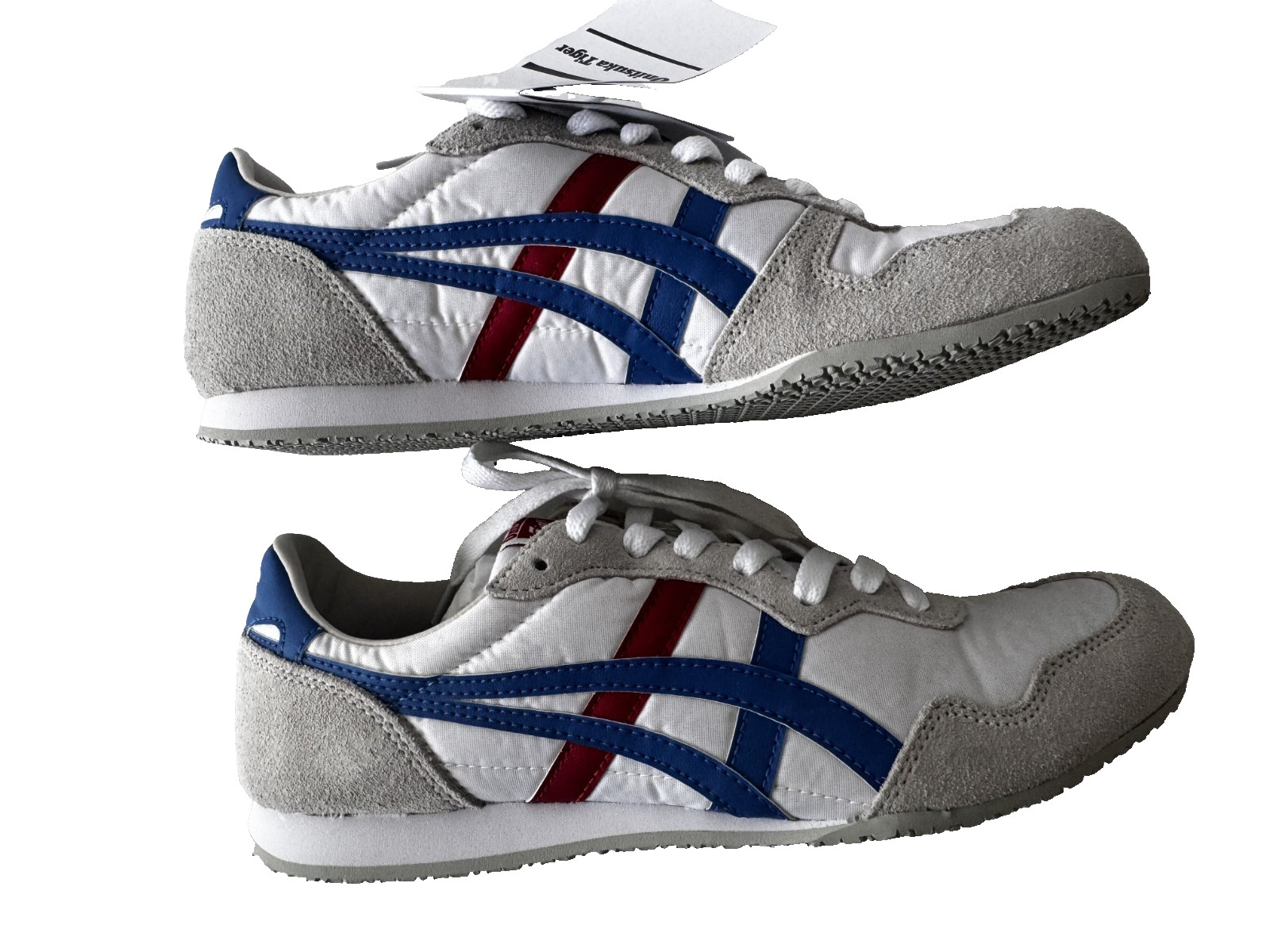 1183B400-100 Onitsuka Tiger Serrano White Directoire Blue Women 7.5 NEW