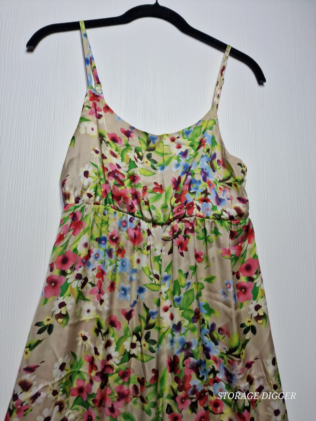 Old Navy Maxi Dress Womens Small Multicolor Floral Ruffle Spaghetti Strap Preppy