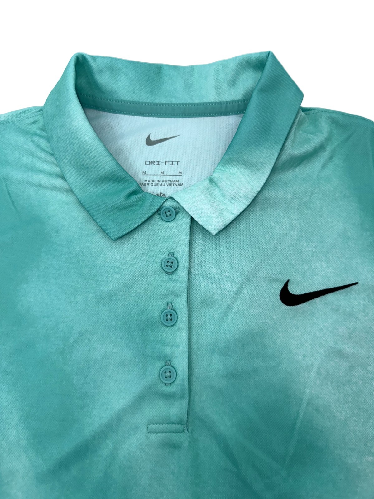 $65 Nike Women’s SS Golf Polo Shirt-FQ1798 Glacier Blue/Green Frost-Medium-New