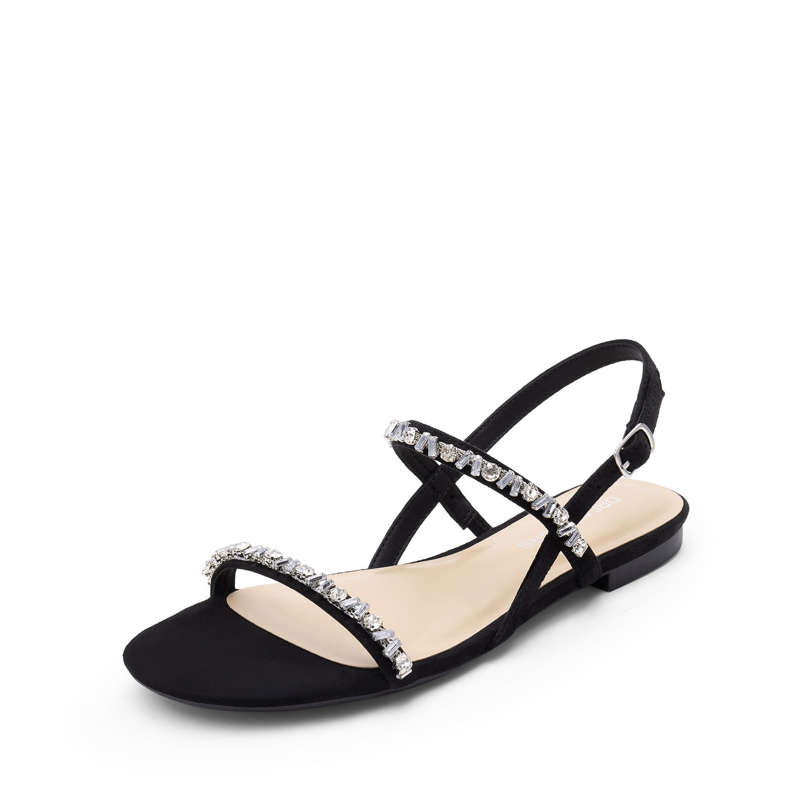 Women Rhinestone Sandals Open Toe Casual Sparkly Comfortable Flat Summer Shoes