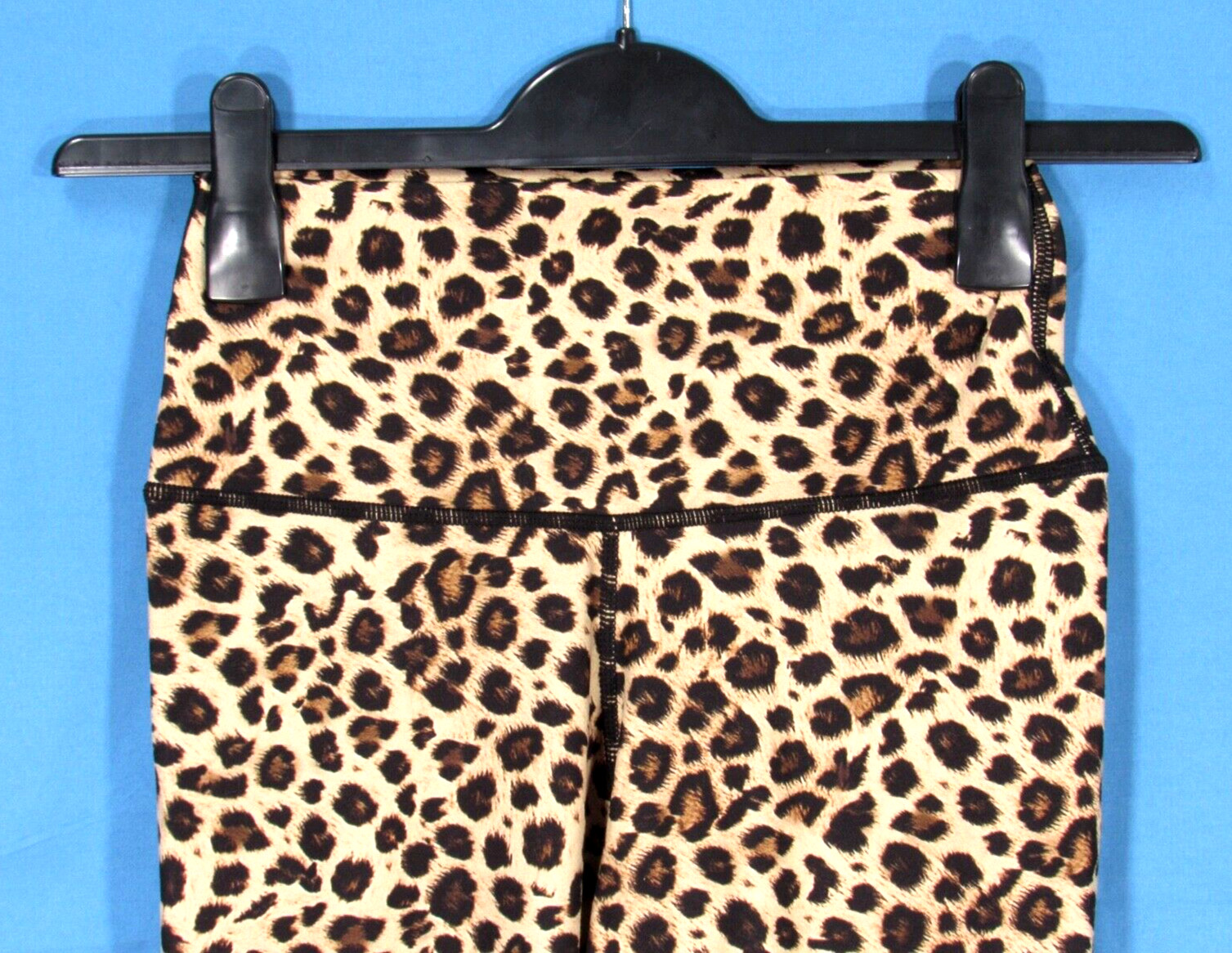 COLORFUL KOALA Tan/Brown LEOPARD Stretch Knit PULL-ON Active Yoga LEGGINGS Sz S