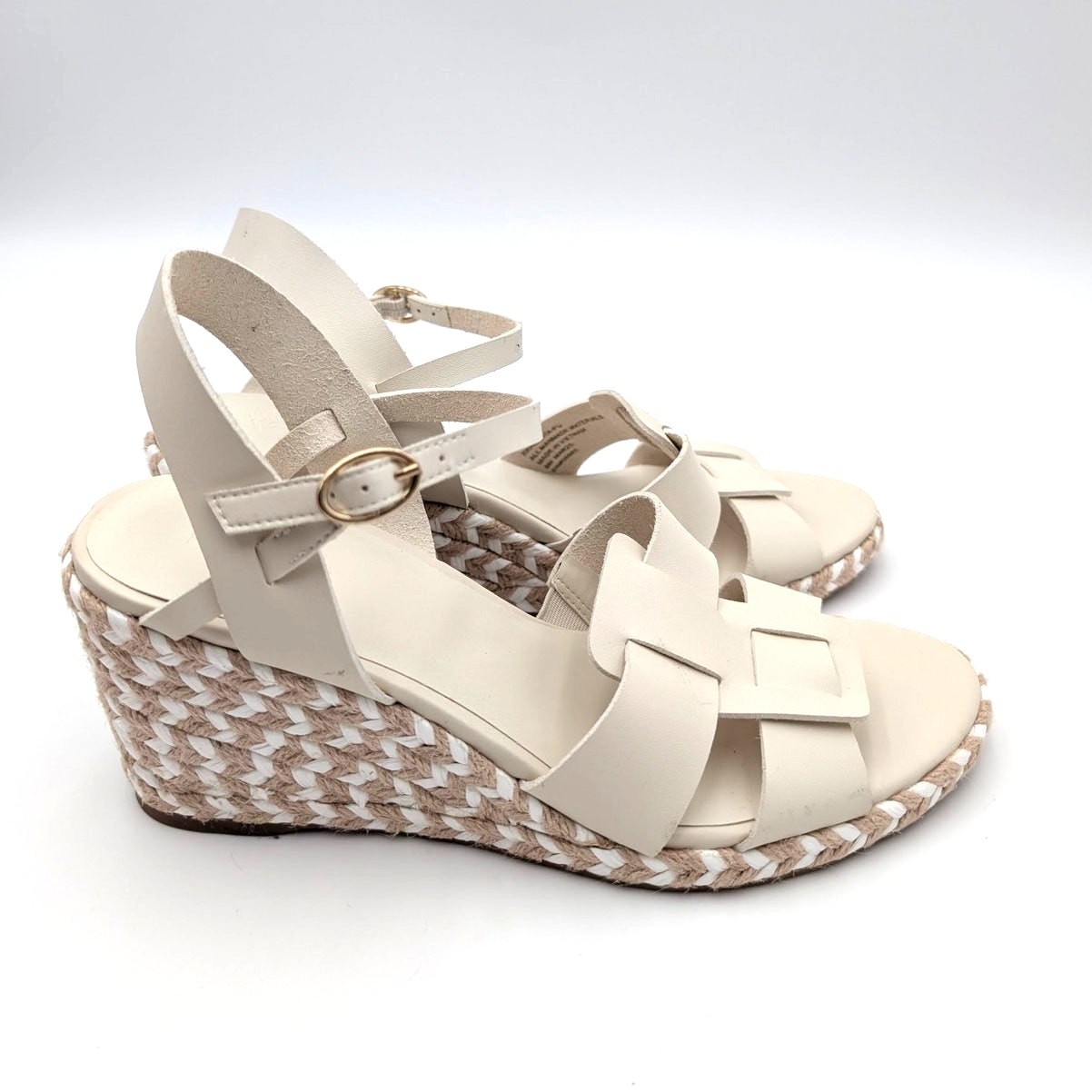Nordstrom Rack Renata Espadrille Wedge Sandals Women’s Cream Size US8M EU38