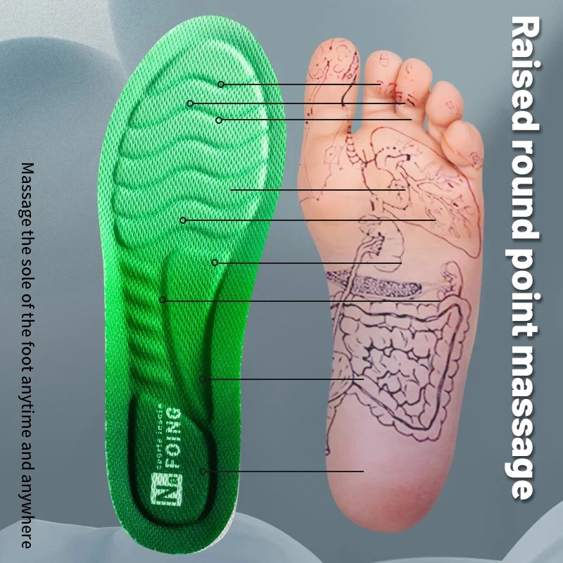 4D Orthopedic Sport Insoles Super Soft Breathable High-elasticity Shock Absorpti