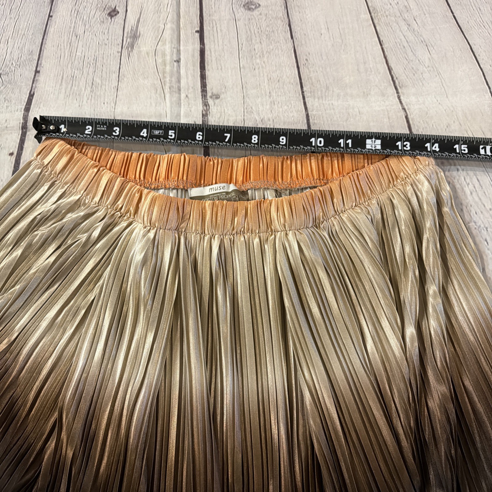 Boston Proper Muse Pleated High Low Skirt With Tassels Women’s Size Small