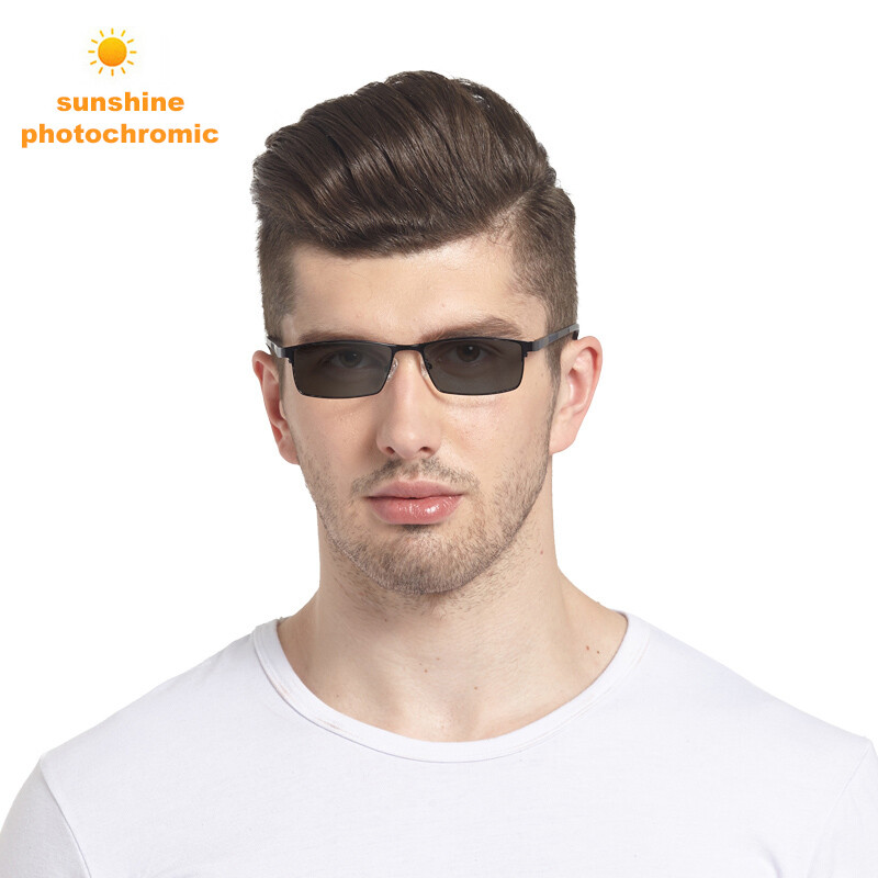 New Men’s Photochromic Gray Single Vision Reading Glasses Sunglasses +1.00~+4.00
