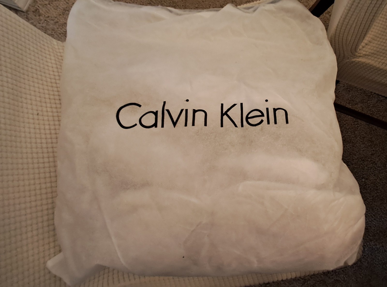 Calvin Klein Brown & Coral Colorblock Large Tote w/ Detachable Strap & Pouch