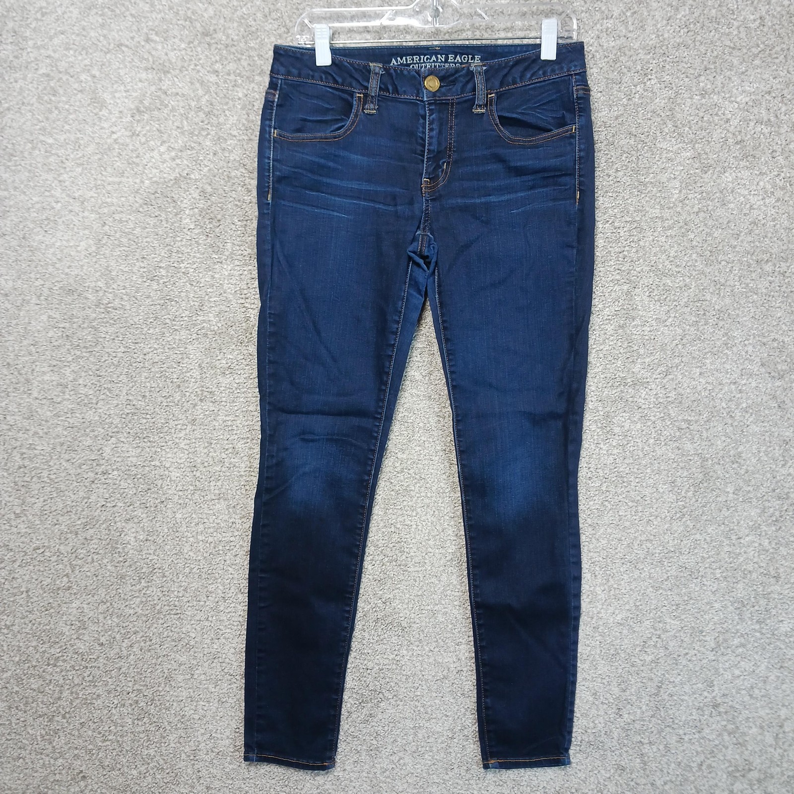 American Eagle Jegging Super Stretch Jeans Womens 8 Dark Wash Mid Rise 30×29