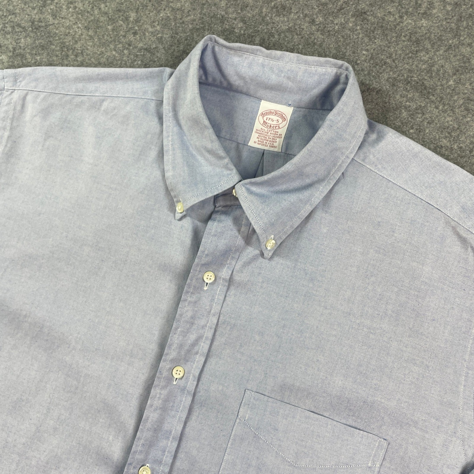 Brooks Brothers Vintage Makers Mens Button Down Shirt 17½-5 Blue Made in USA
