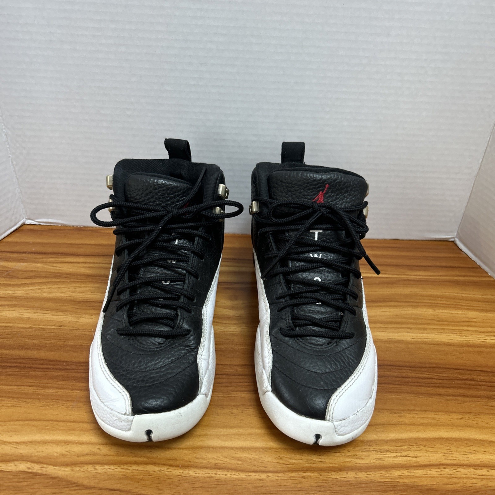 Jordan 12 Retro Playoffs 2022 GS Black White Red 153265-006 Kids Size 4.5 SP3472
