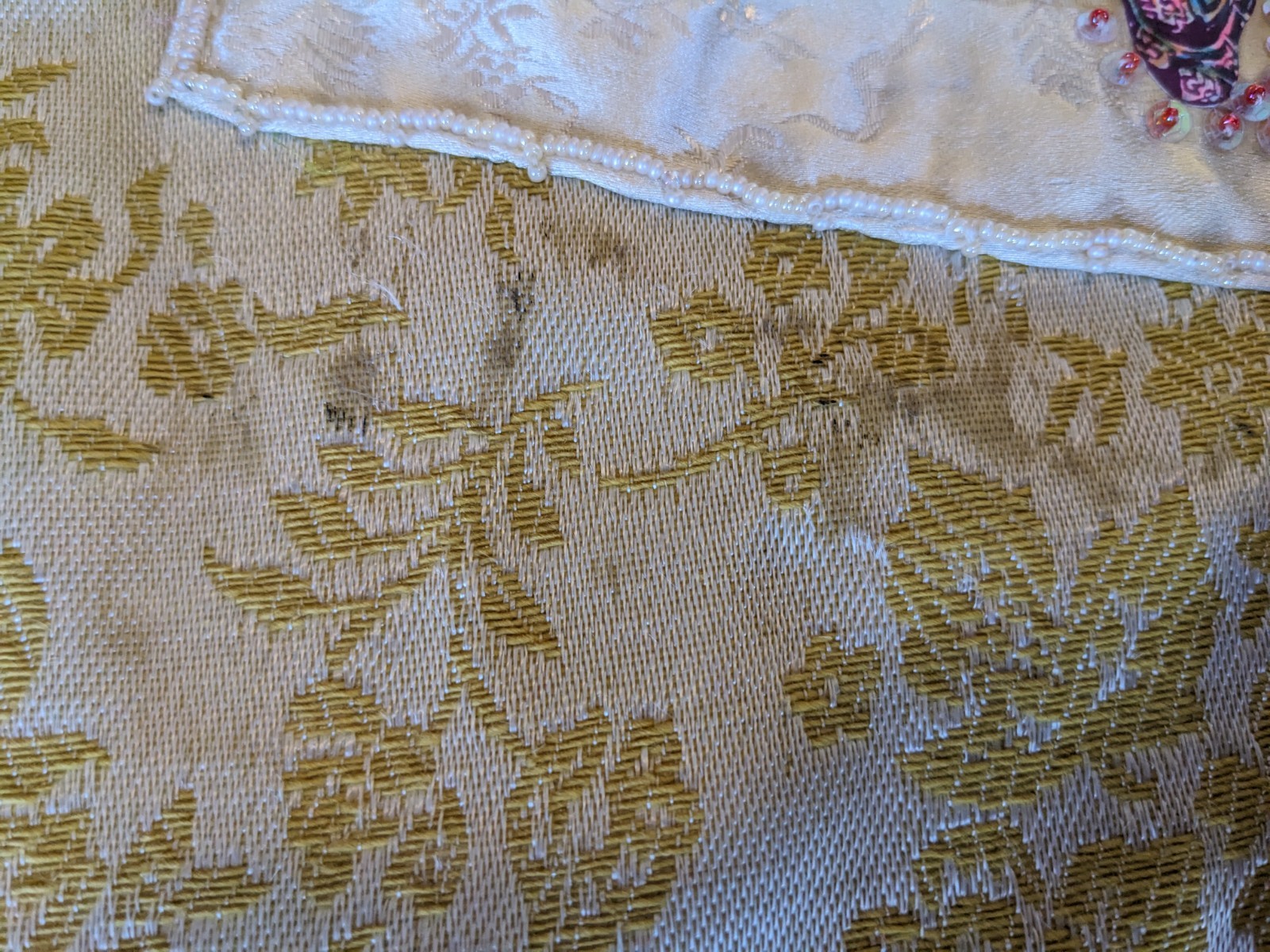 Embroidered Handbag Purse Bag Tote OAK Asian Oriental Golden Colors