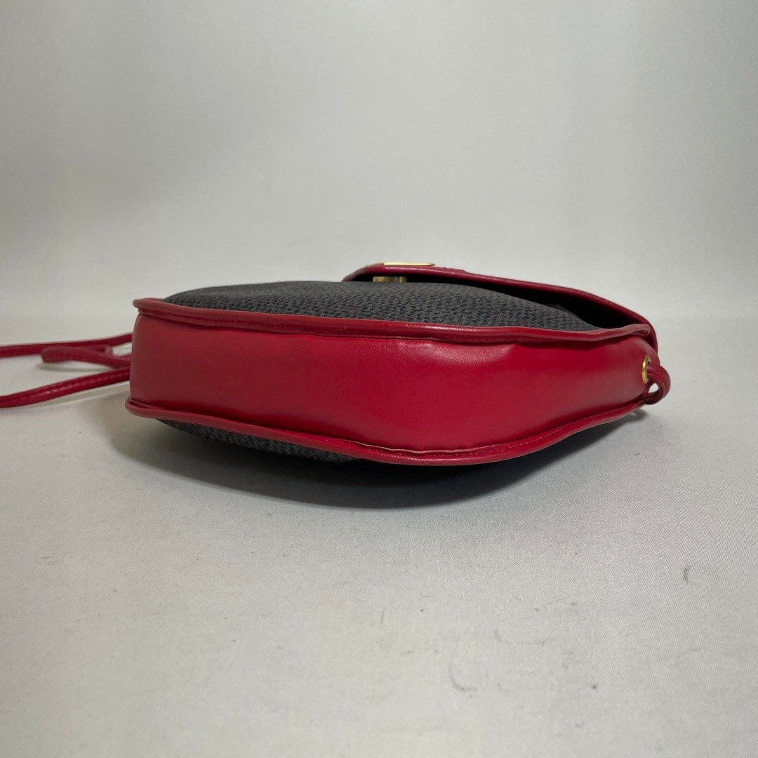 Yves Saint Laurent Shoulder Bag Red Gray PVC Leather Size: W:8.3 × H: 7.9 in.