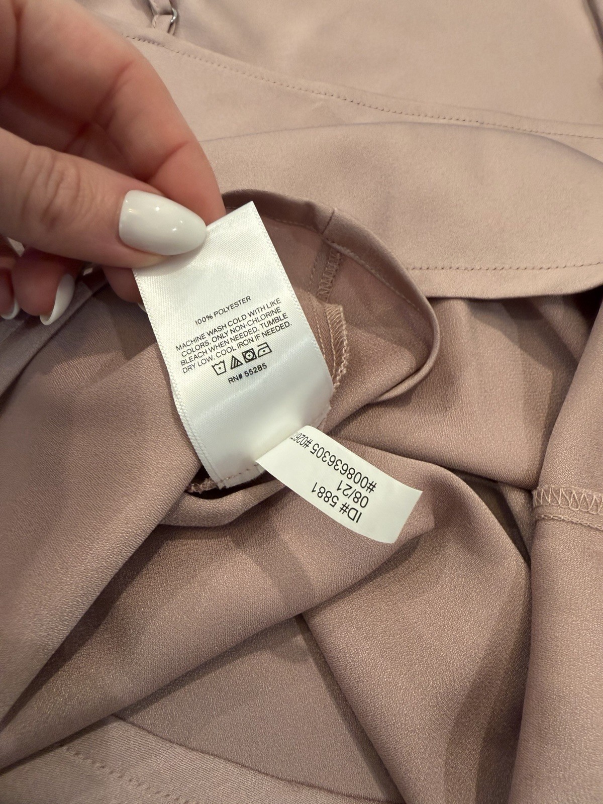 EXPRESS satin cowl neck cami blushing mauve XS women’s