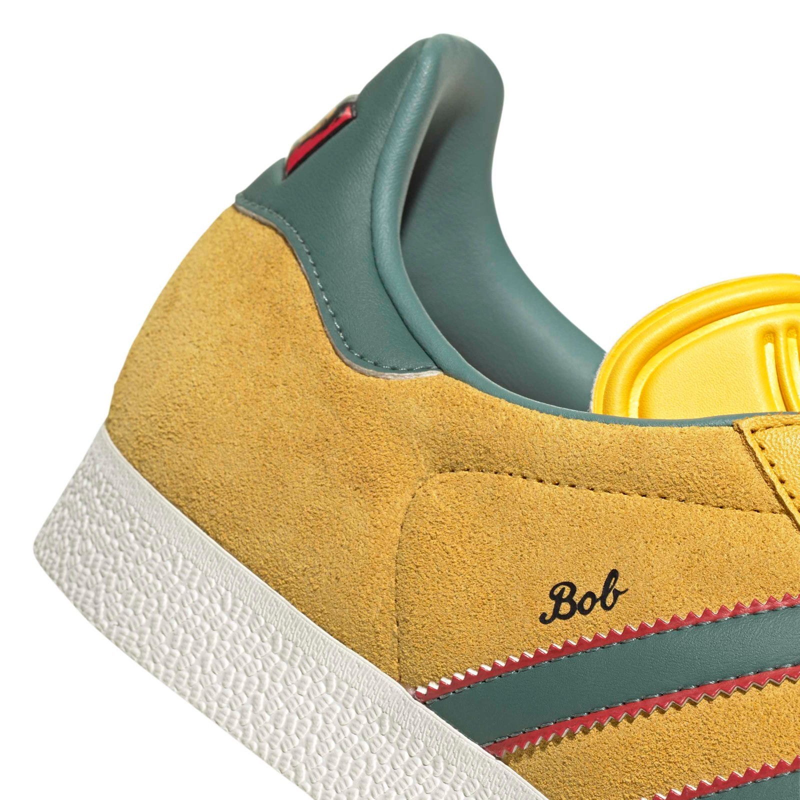 Adidas Men’s Gazelle Jamaica x Bob Marley Shoes Bold Gold/None/Pure Ruby KJ3532