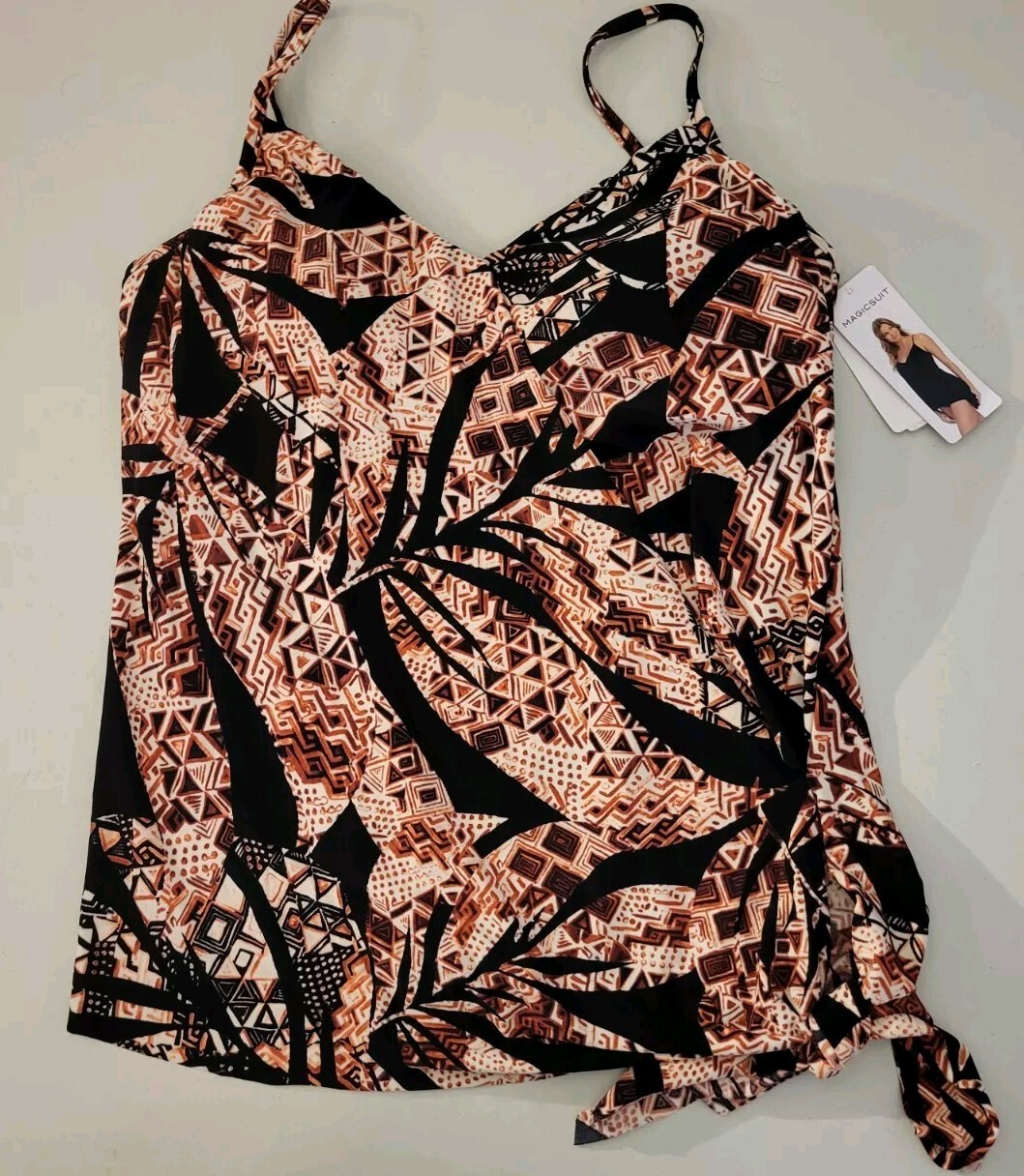 Magicsuit Kismet Alex Tankini Top Black Mulit Color -Size 8 Lined Underwire NWT