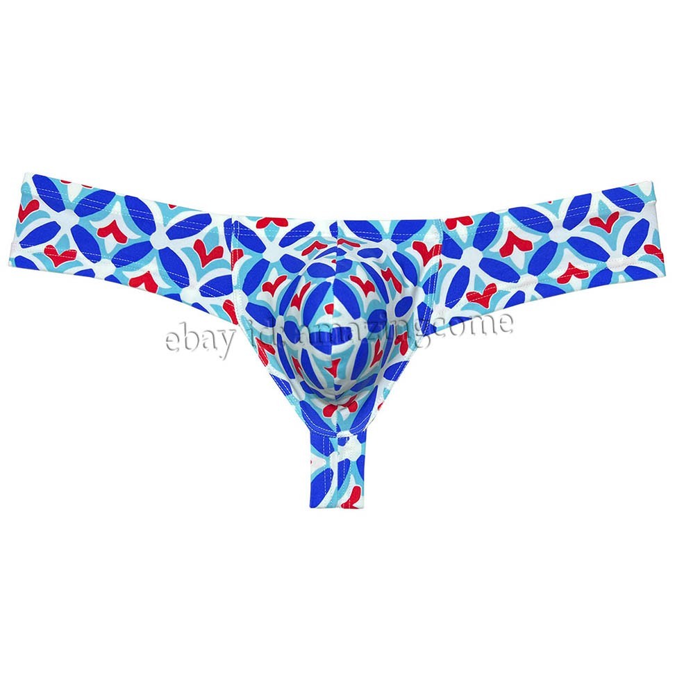 Men’s Printed Ultra Cheeky Brazilian Bikini Underwear Contour Pouch Boxer Briefs