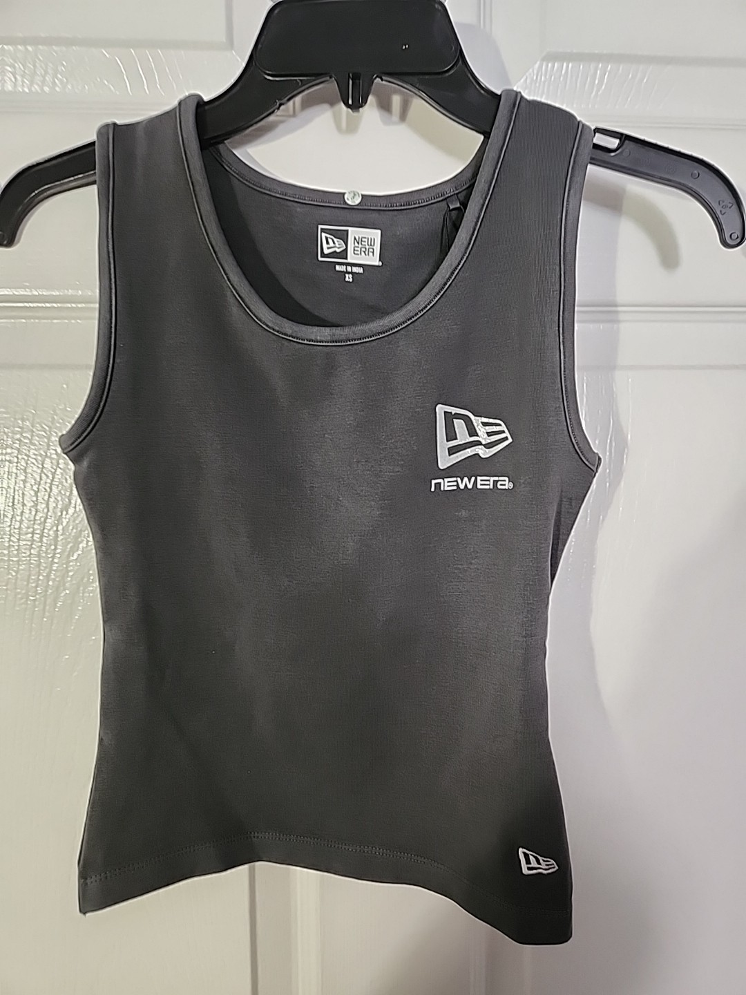 Womens New Era Tank, XS, Gray, 94% Cotton, 6% Elastane