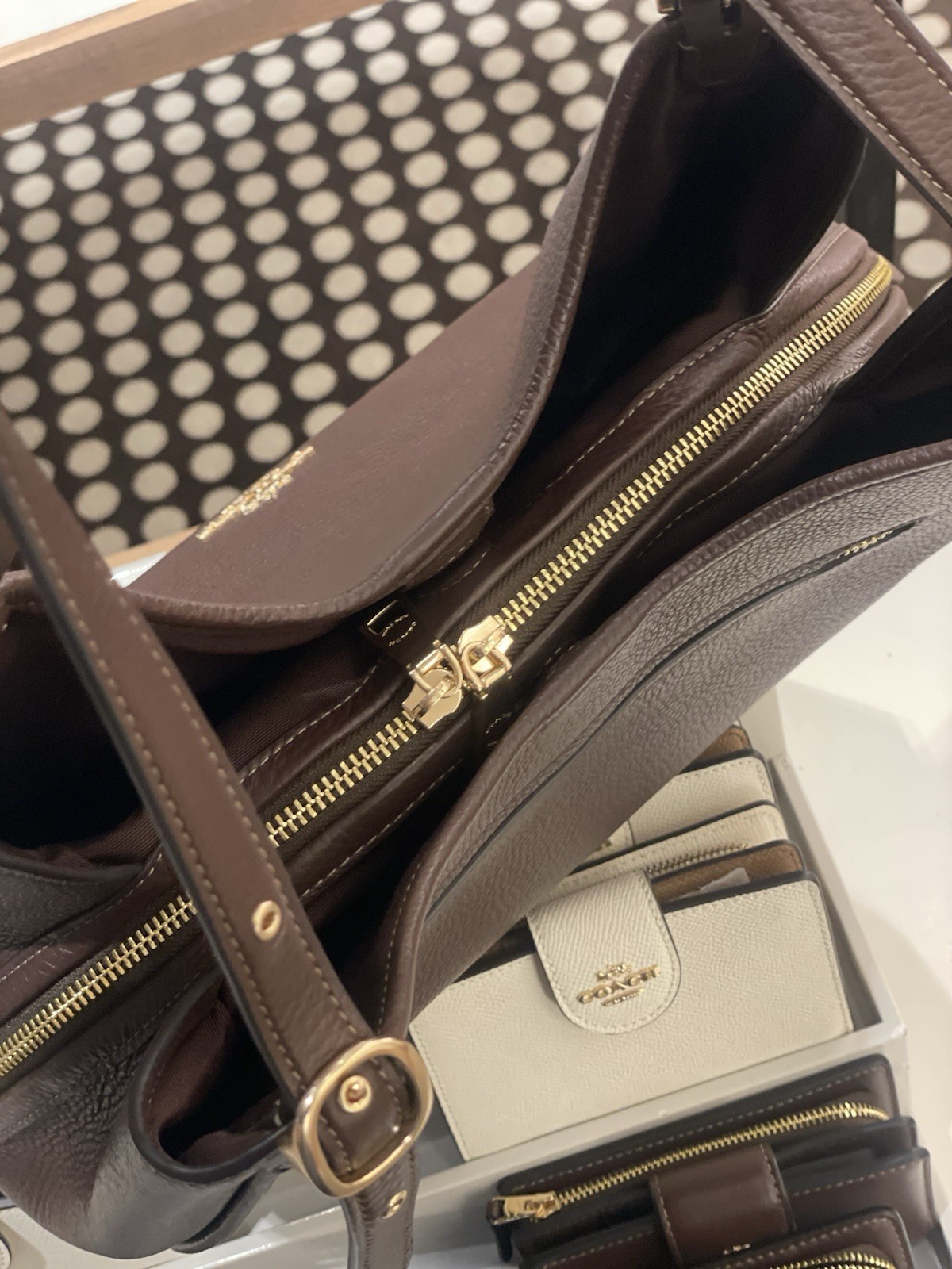 Coach Erin Shoulder Bag In pebble Leather In Gold/Maple CAQ86 NWT
