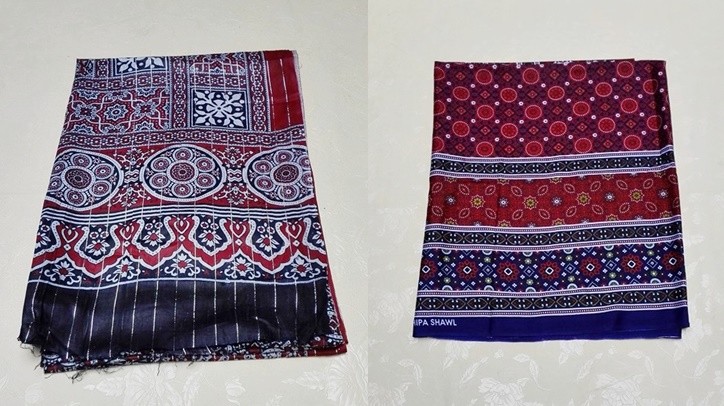 SINDHI Ajrak Traditional Pakistani silk Shawl scarve wrap men and women