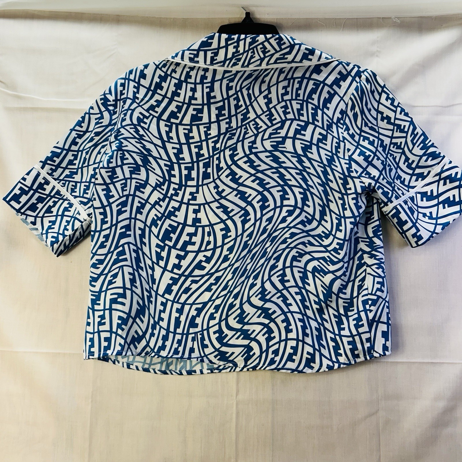 FENDI X SARAH COLEMAN FF VERTIGO SILK TWILL SHIRT Size 36 S/M
