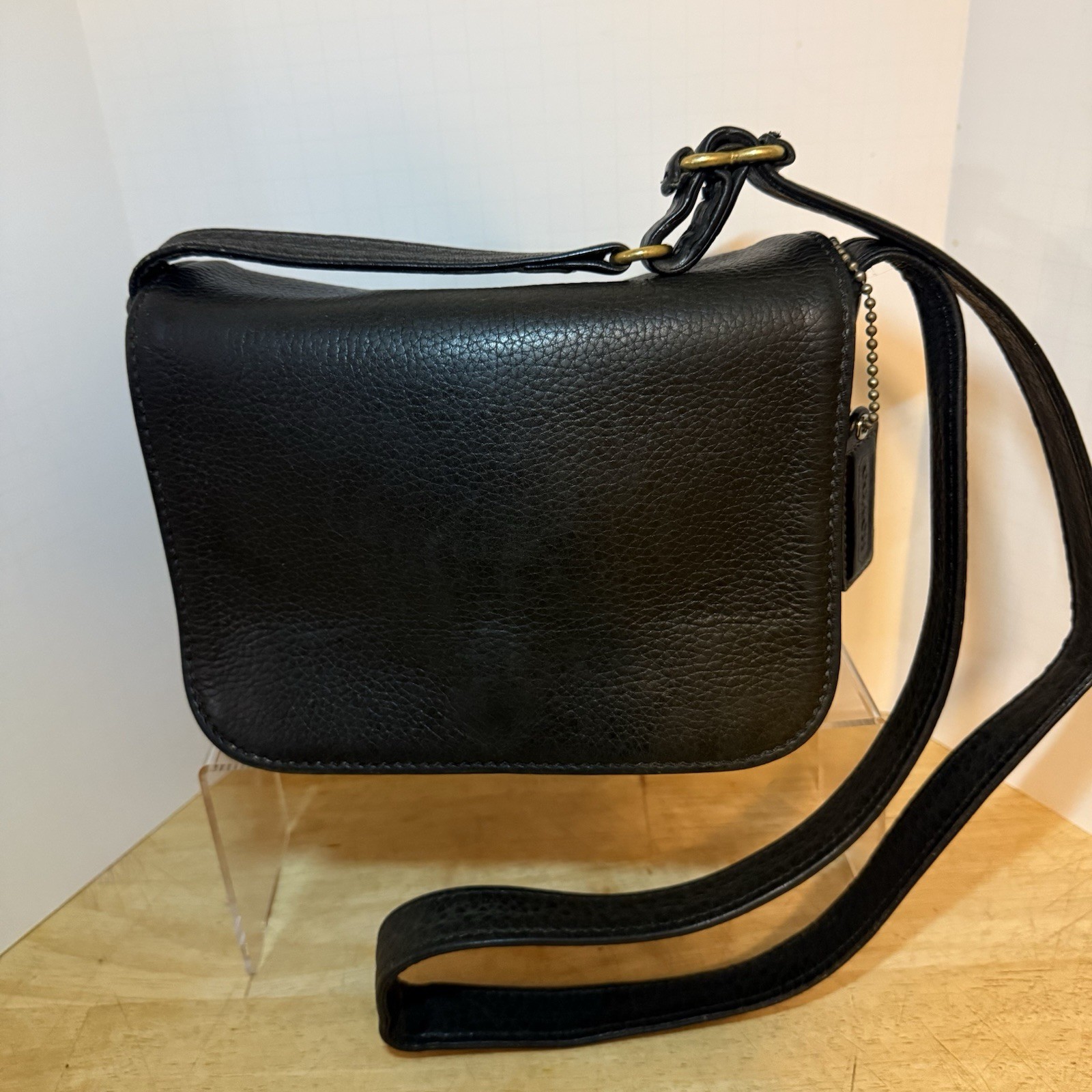 Coach 1997 Vintage G7M-4929 Sonoma Small Full Flap Black USA Full Grain Cowhide