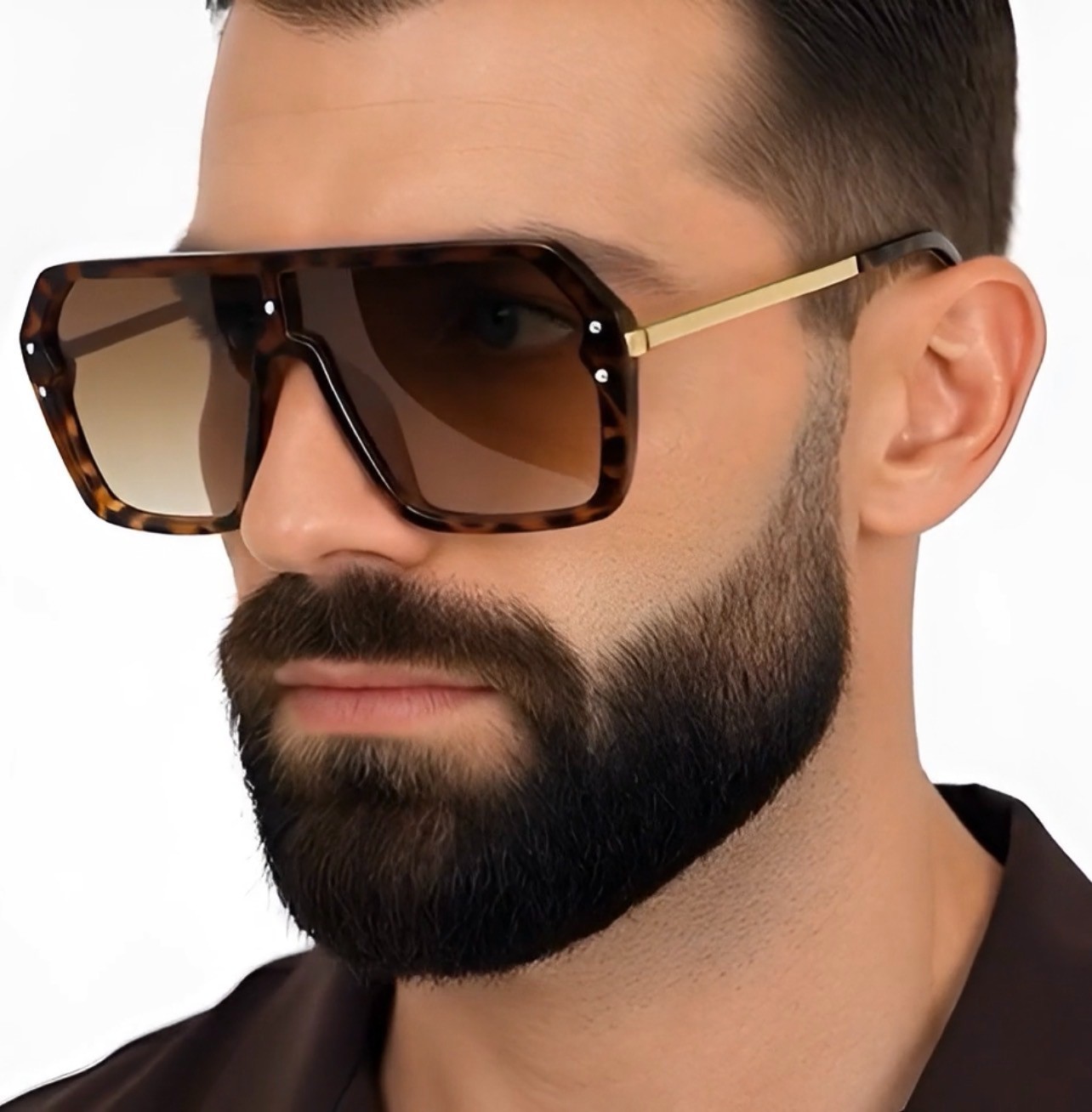 Fashion Oversize Flat Mirror Lens Square Large Men’s Women’s Miami Sunglasses