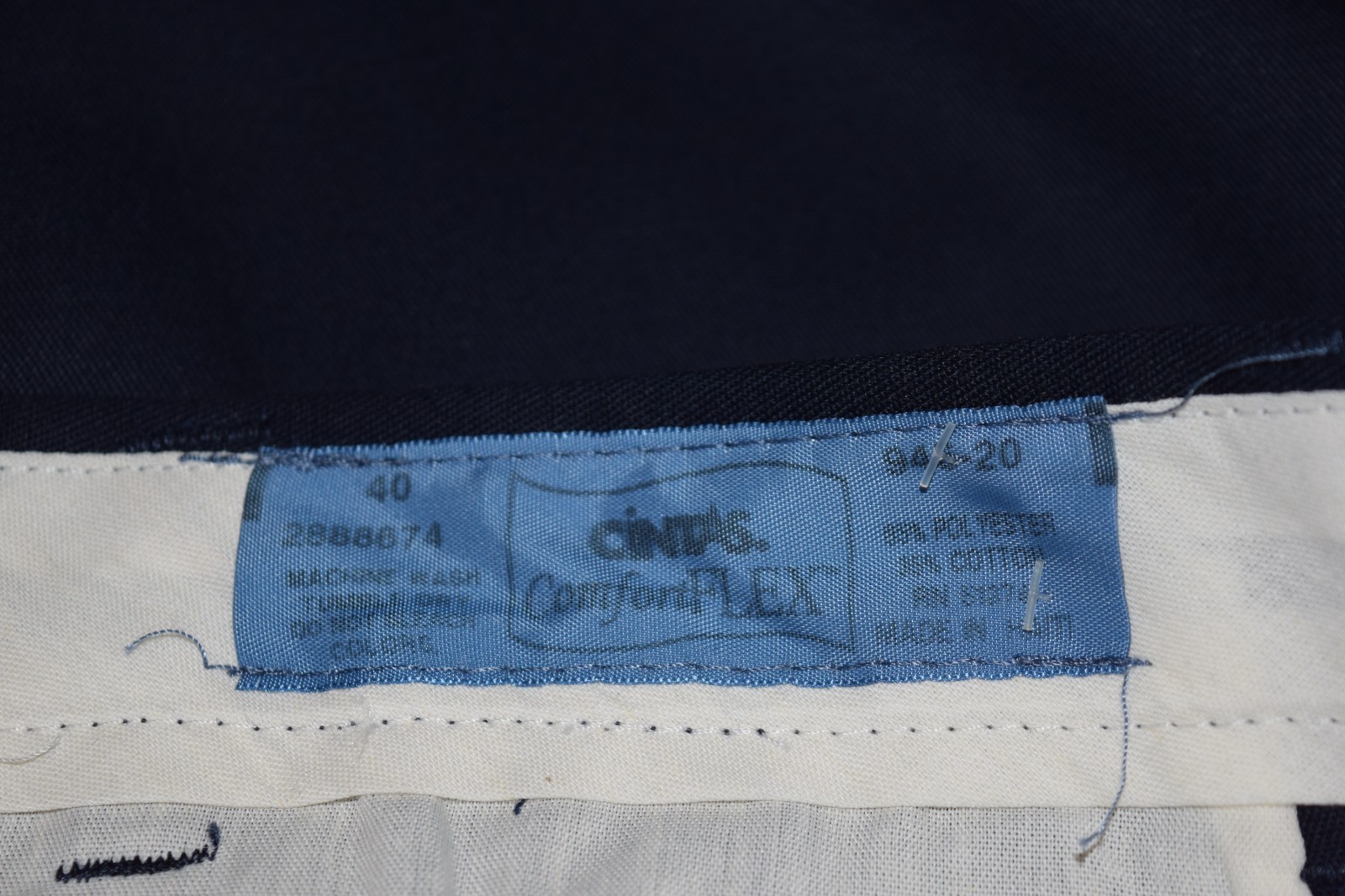 CINTAS COMFORT FLEX NAVY BLUE WORKS PANTS 945-20, 40×34