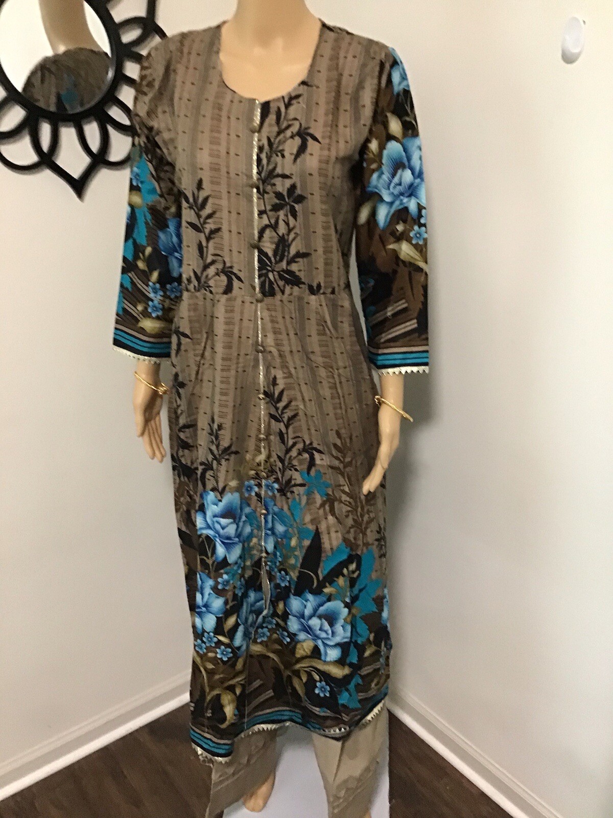 Pakistani Indian Trendy Designer Long Kurta Maxi Lawn Cotton Small
