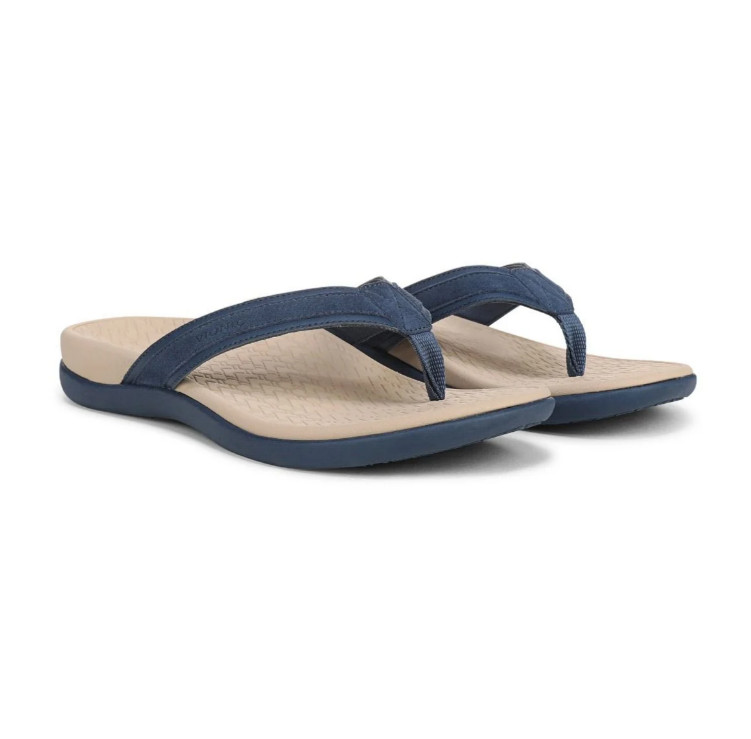 Vionic’s Tide 2.0 Toe Post Sandal, medium, Dark Denim Suede
