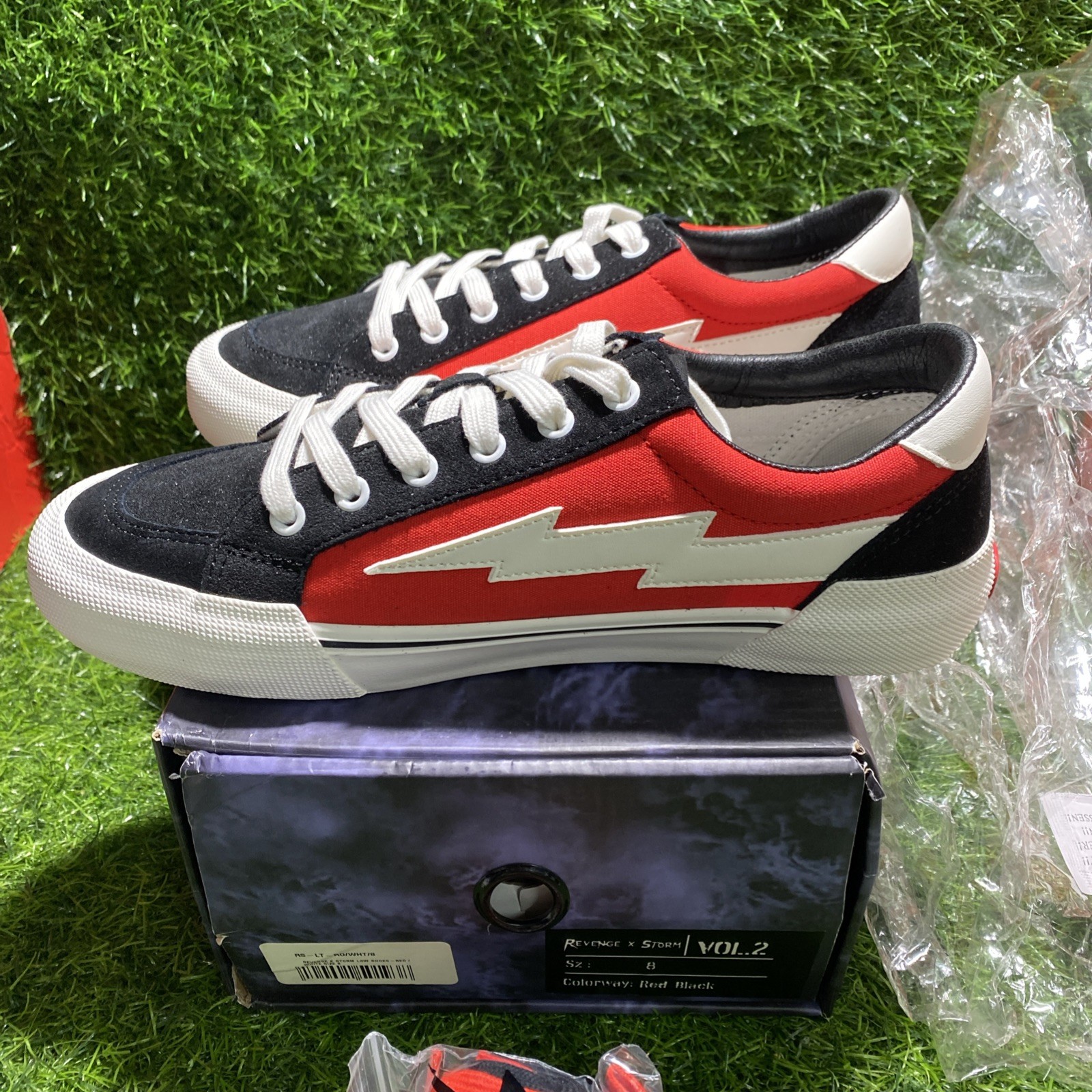 Revenge X Storm Vol.2 Black Red White Low Top Lace Up Size 8 Men’s Sneakers