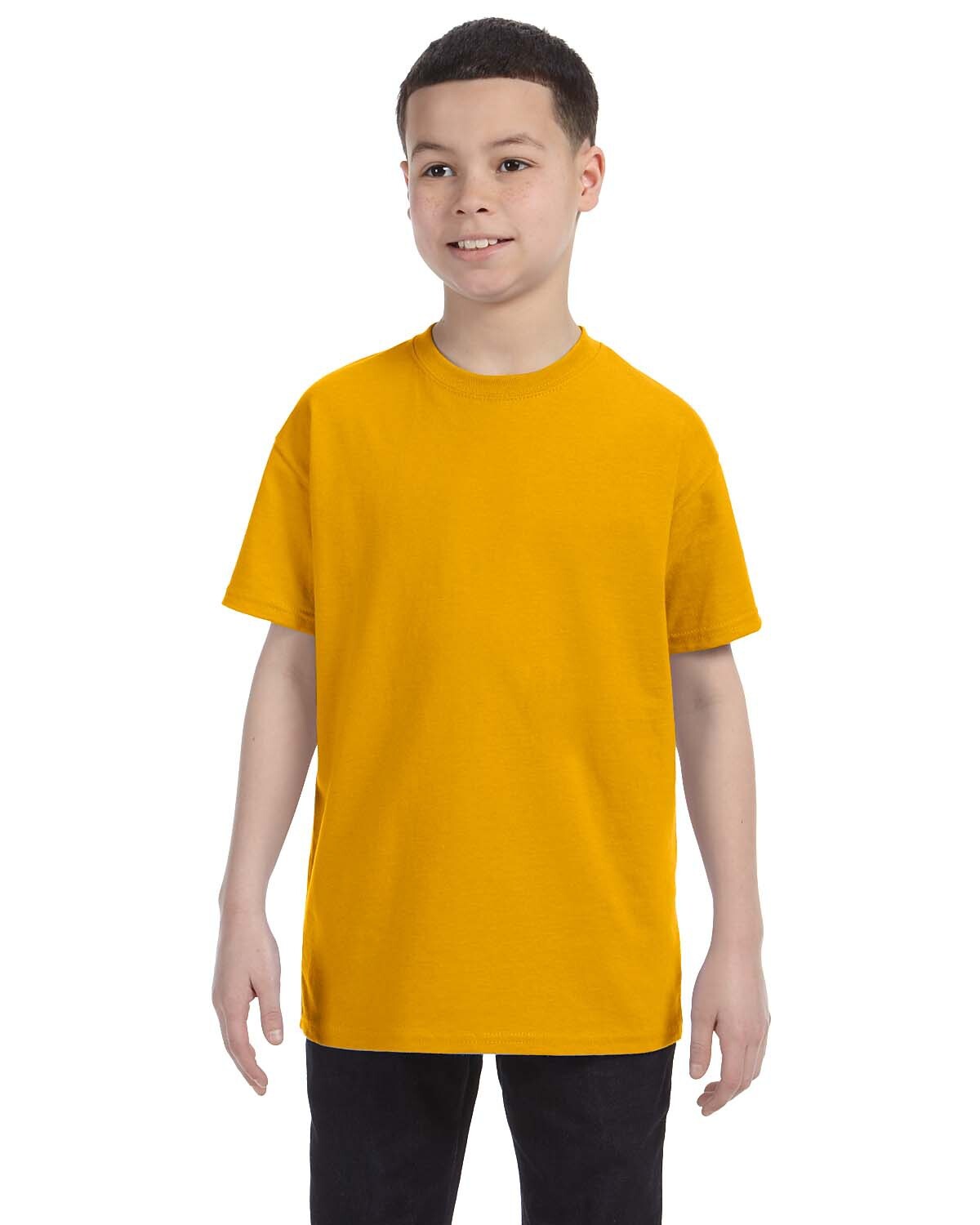 (Lrg) 2-Pack Gildan Youth Heavy Cotton™ 5.3 oz. Gold T-Shirt G5000B