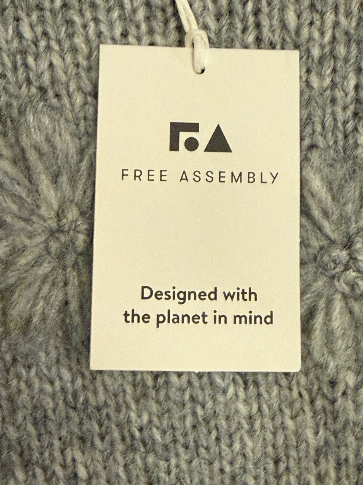 Free Assembly Floral Embroidered Gray Sweater XS NWT 86% Recycled Polyester