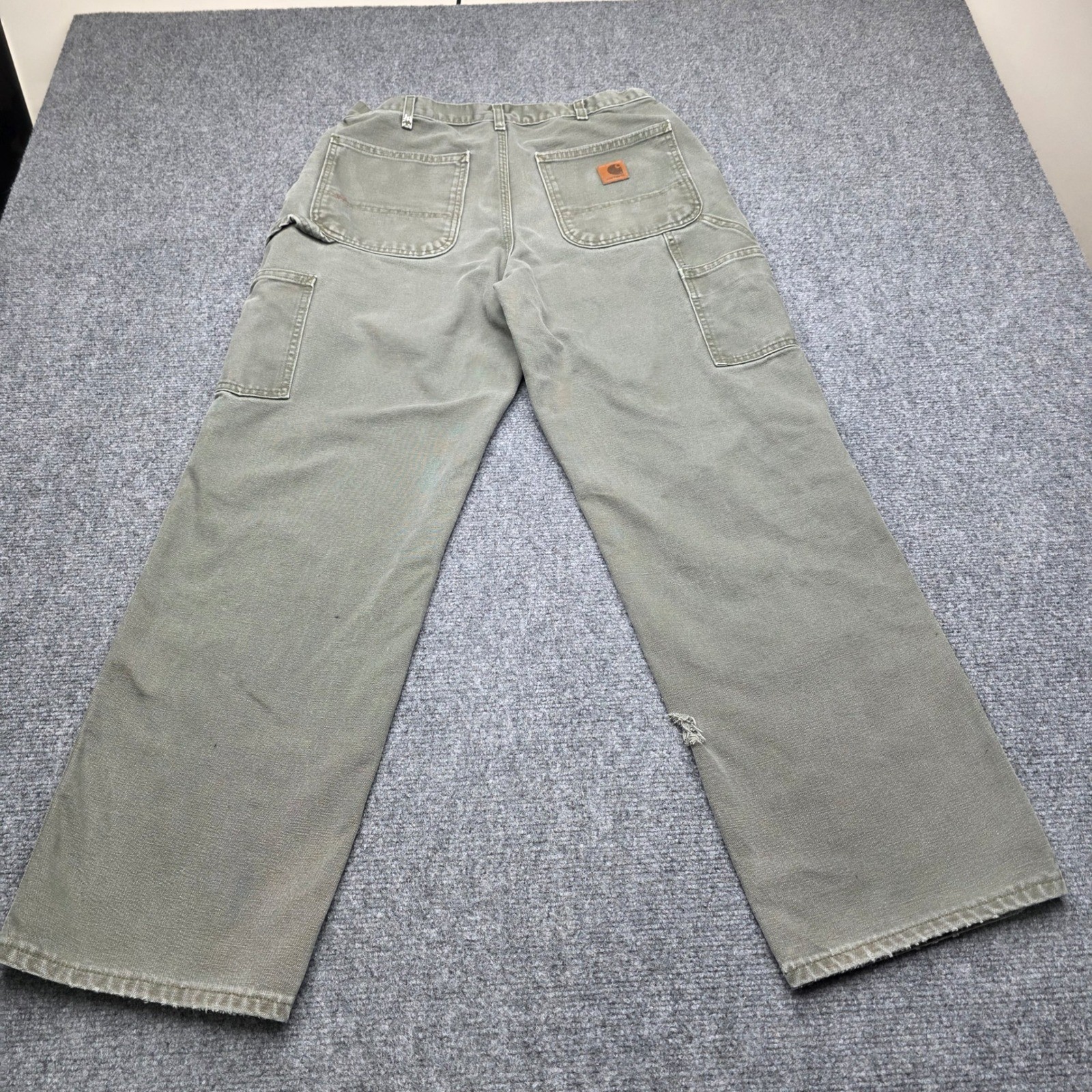 Carhartt 32X30 B11 MOS Carpenter Pants Green Canvas Duck Workwear