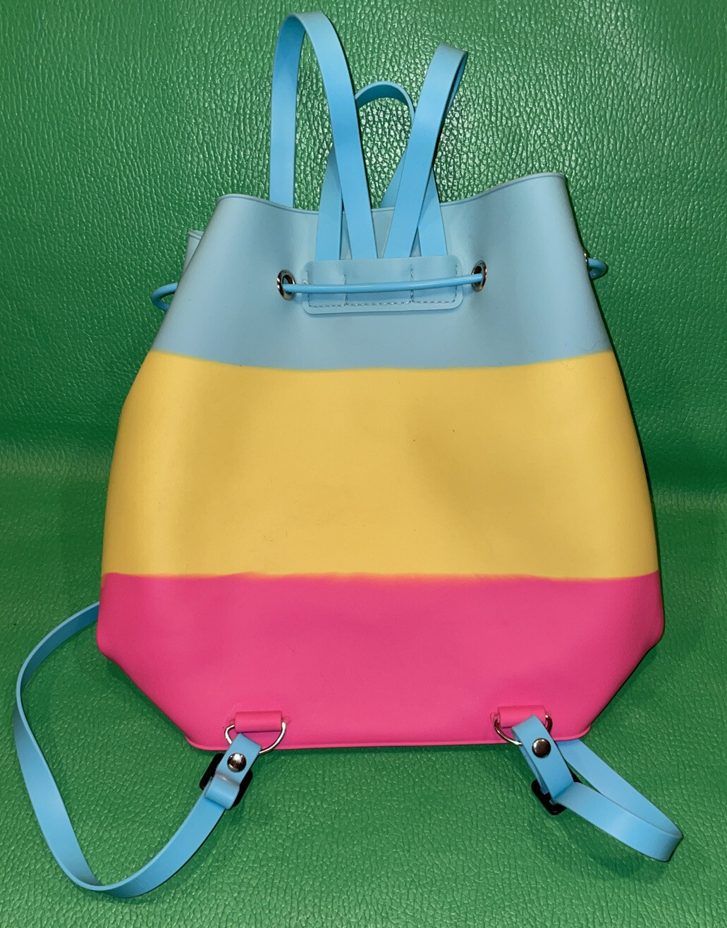 Silicone Rubber Jelly Gummy Backpack purse Rainbow
