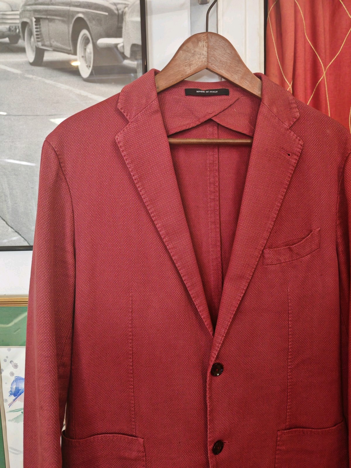 TAGLIATORE 700€ Men’s Blazer Jacket Linen & Cotton Size EU52 ( L ) Made in Italy