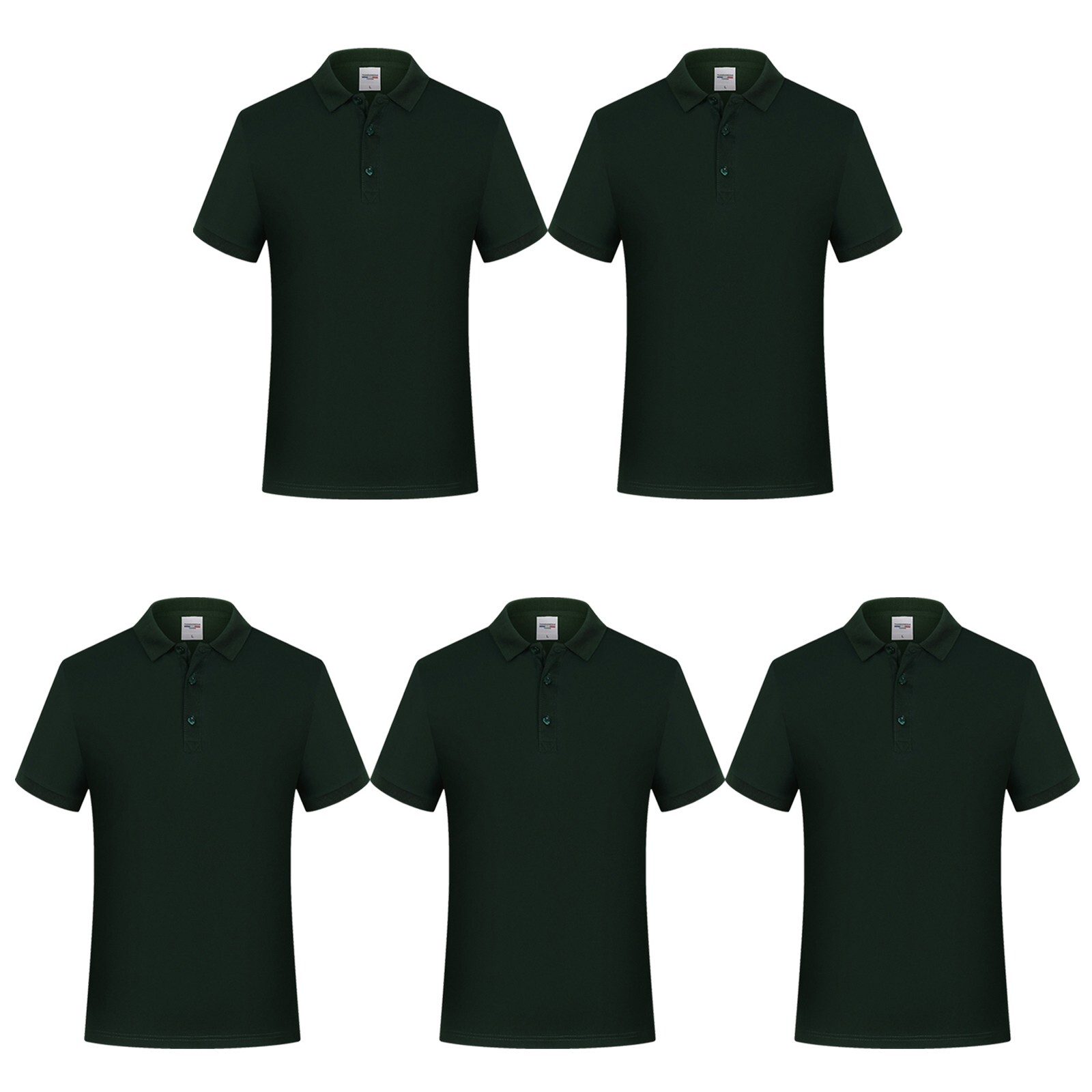 5 Pack Mens Casual Soft Cotton Polo T Shirt Dri-Fit Short Sleeve for Sports Golf