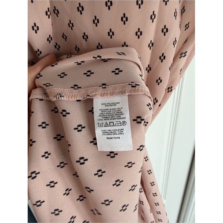 Ann Taylor Factory Pink Tie Neck Sleeveless Blouse M