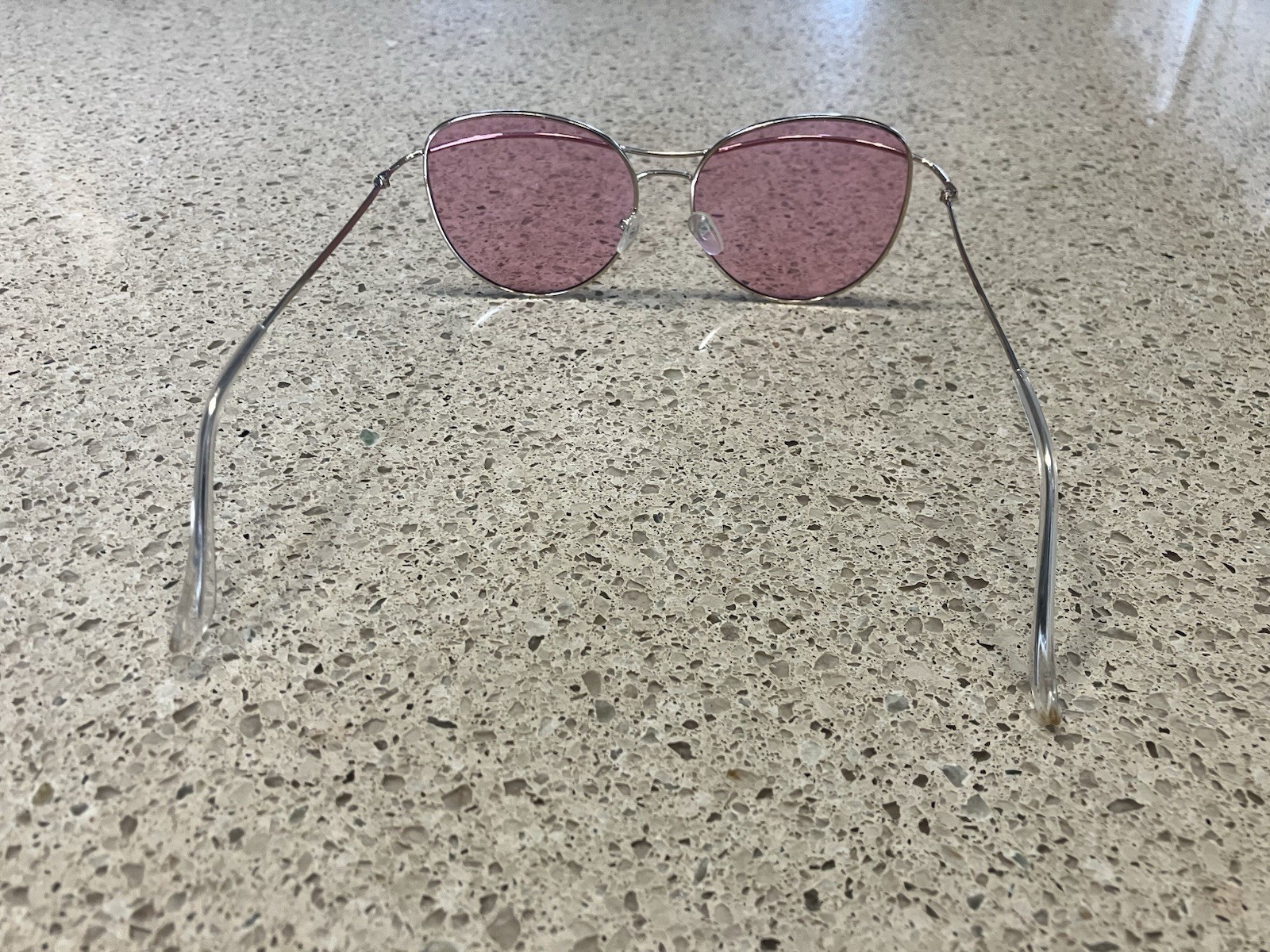 Unique Design Modern Frame Womens Silver & Pink Sunglasses
