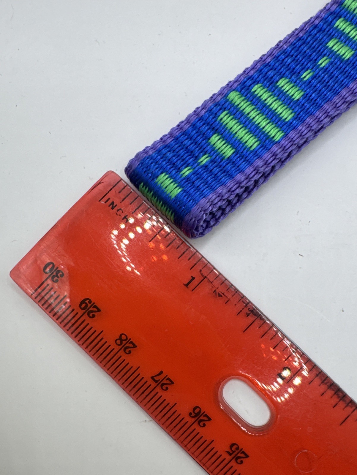 Lupine 3/4″ Wide 3 1/2” Long Keychain Original Blue Purple Geometric Pattern
