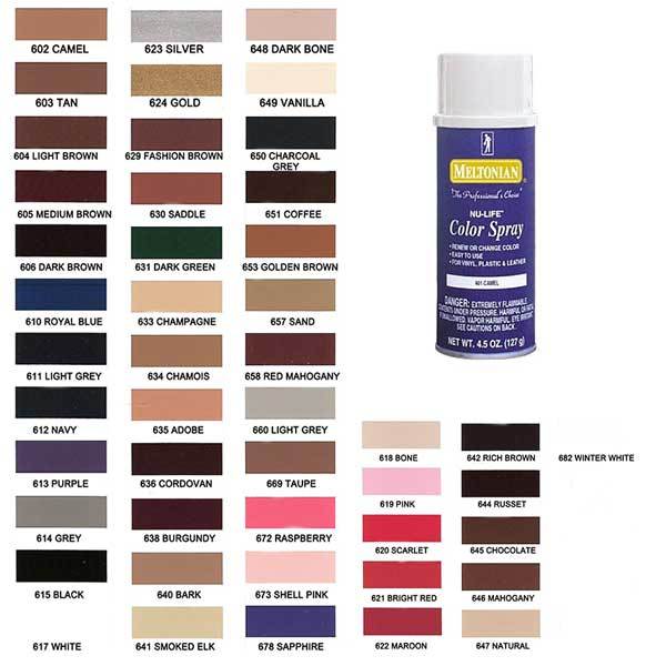 New Color Spray Leather Plastic Vinyl Paint/Dye 4.5 oz- All Colors