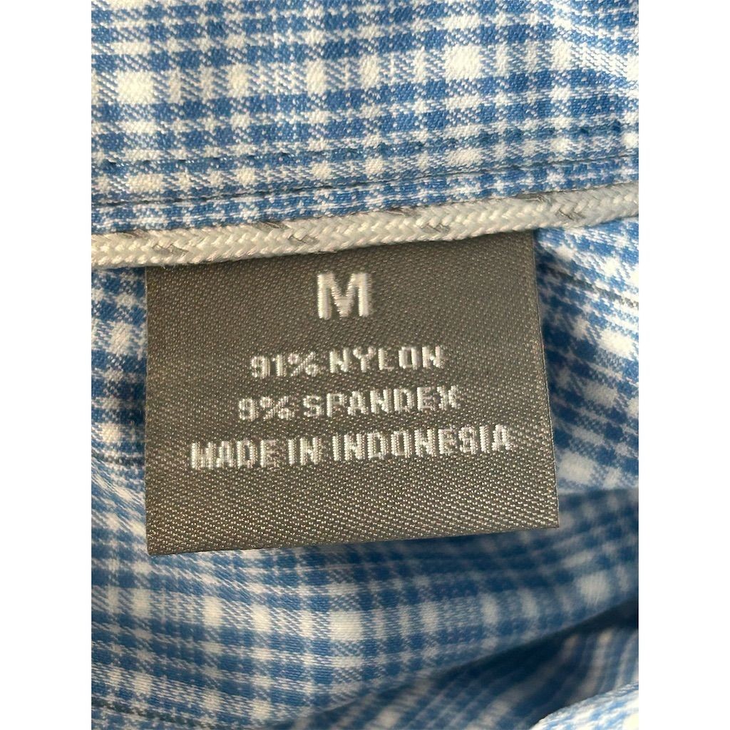 NEW Daniel Cremieux Performance Men’s MEDIUM Blue Plaid Short Sleeve Shirt