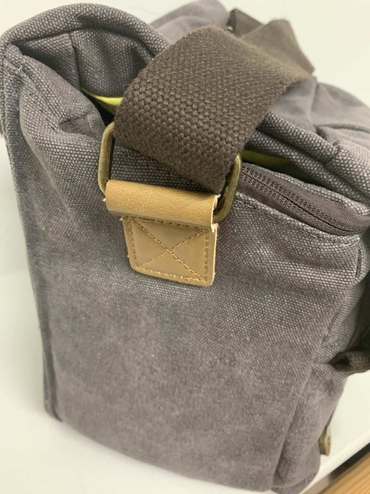 S-Zone Canvas Camera / Messenger Bag Padded Divider Inserts Crossbody Excellent!