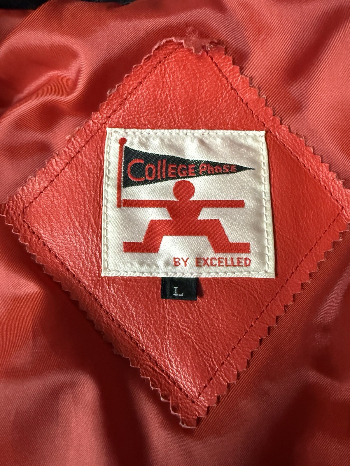 Vintage RARE Nebraska Cornhuskers Leather Jacket 90s Huskers College Phase Sz L