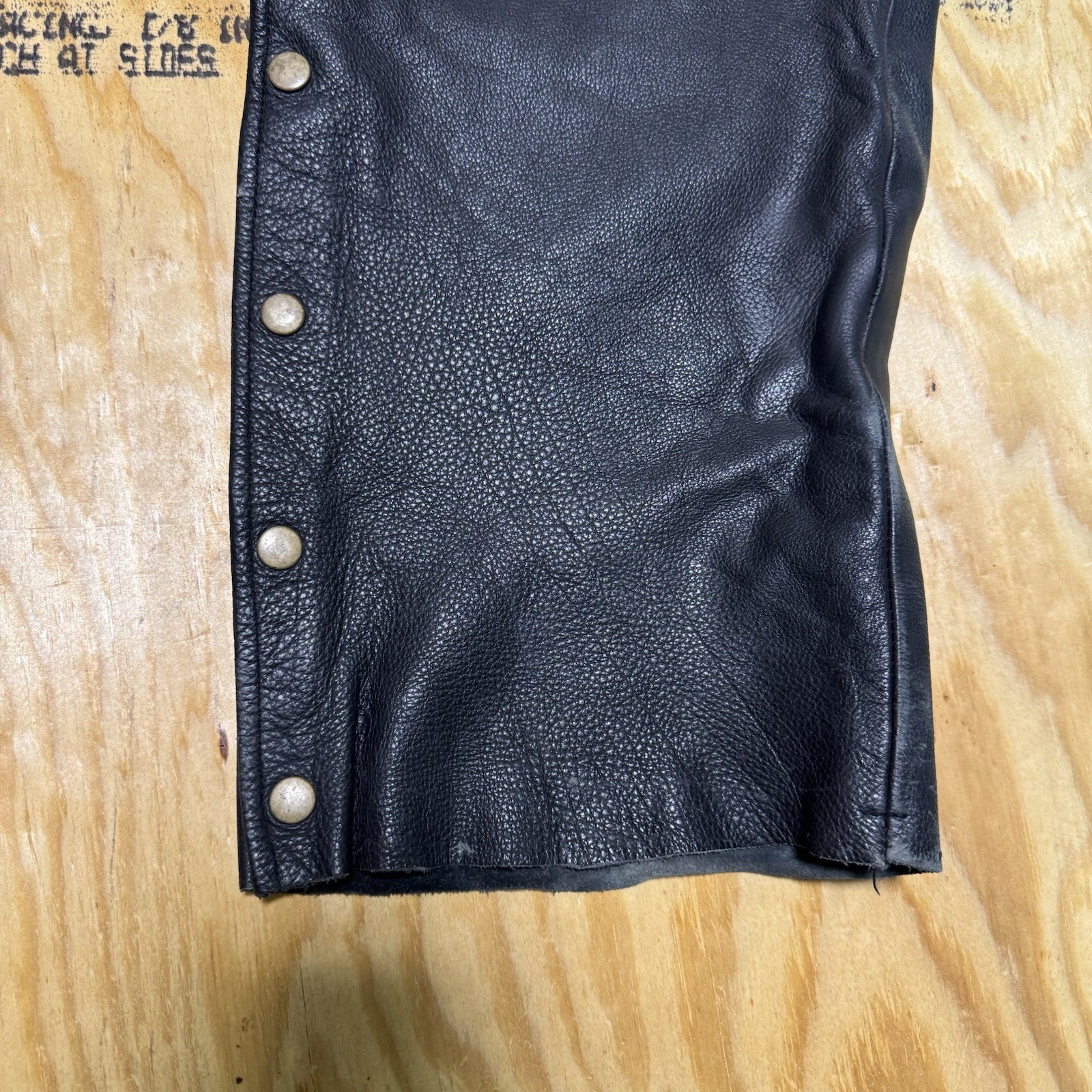 VTG USA Bikers Dream Apparel Black Leather Lined Pants Pre-owned Size 48 Mens