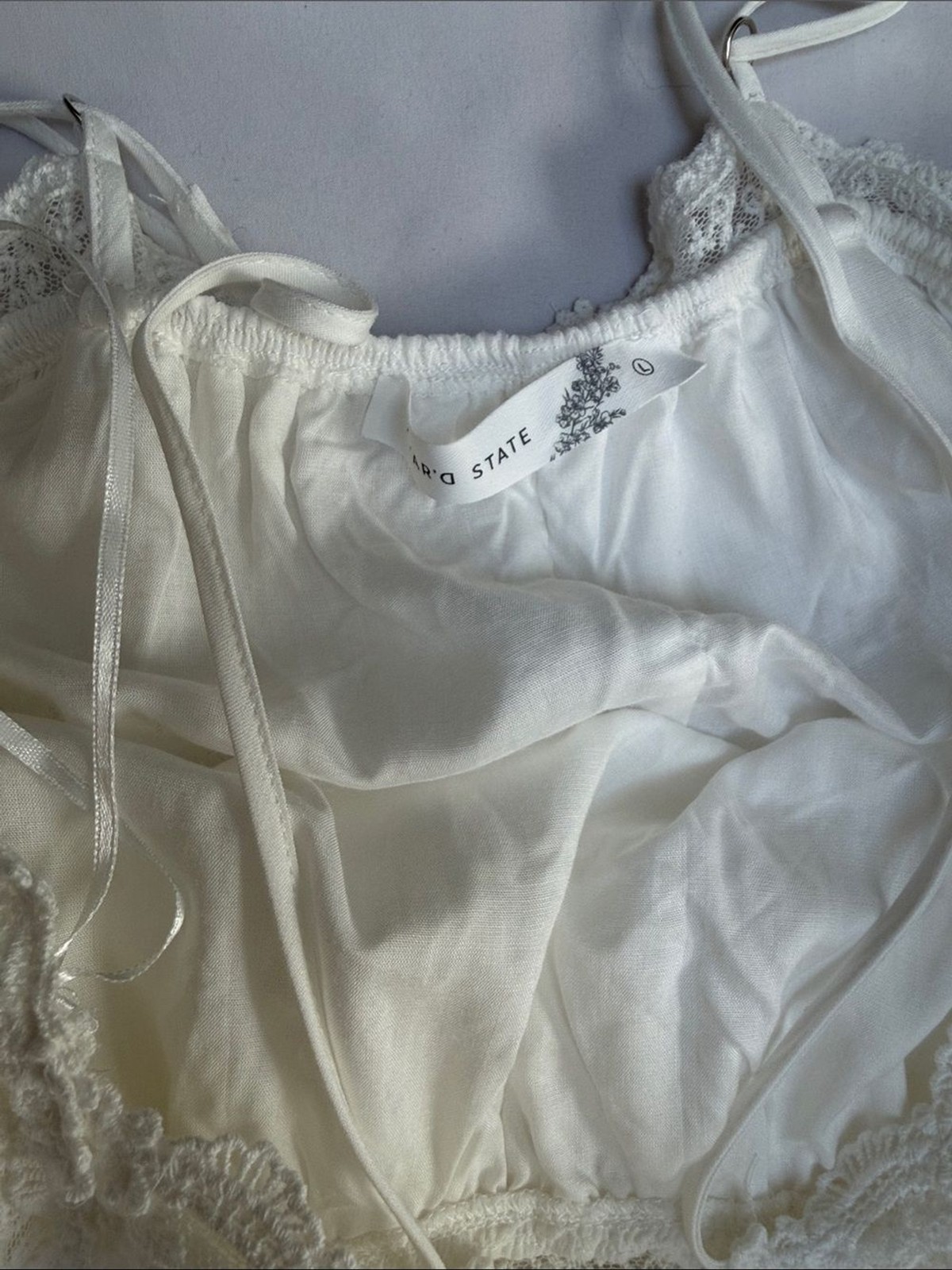 Altar’d State White Tiered Cami Spaghetti Strap Mini Sun Dress Bohemian
