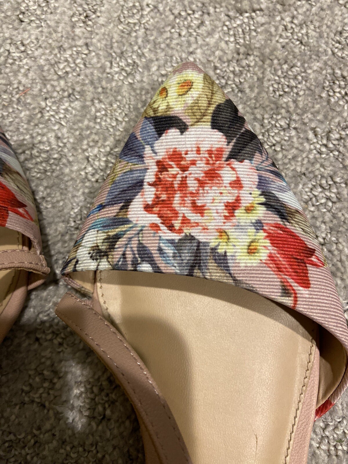 Apt.9 Defined Comfort Lovely Pink Floral Ribbed Fabric Strappy ankle strap 9