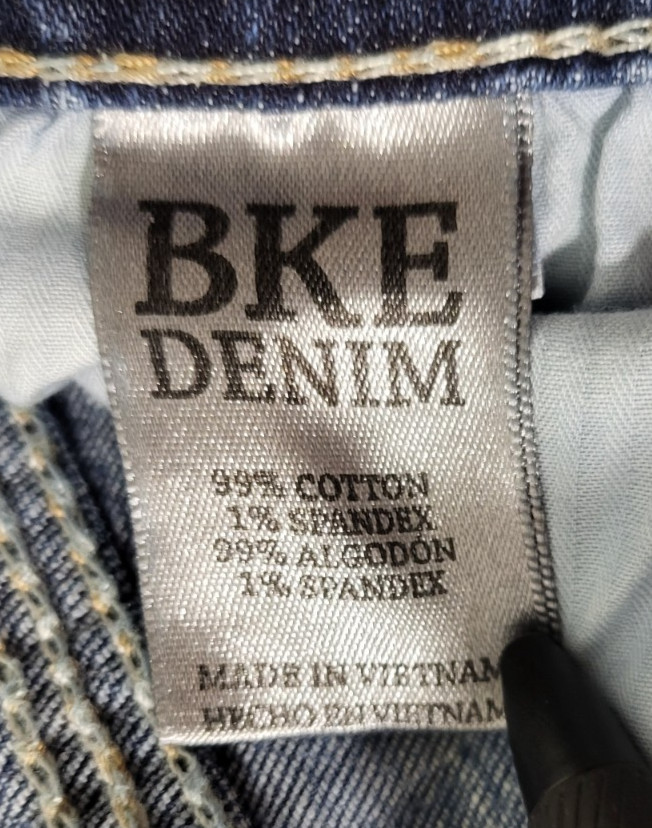 BKE Alec Straight Leg Jeans Men 28SX30 Med Wash Whiskering Honeycombing Stretch
