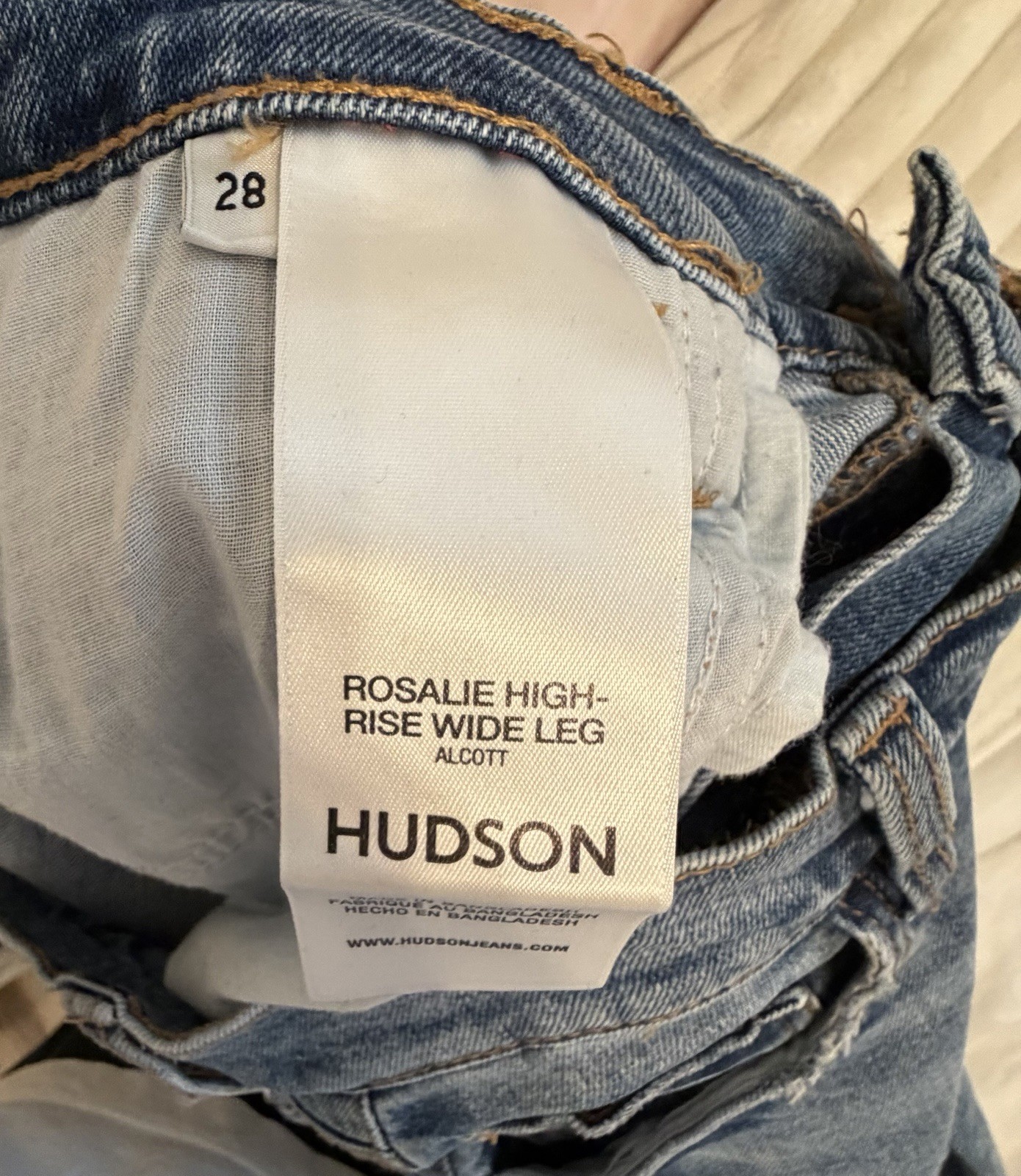 Hudson Women’s High Rise Wide-Leg Jeans Blue Denim Size 28