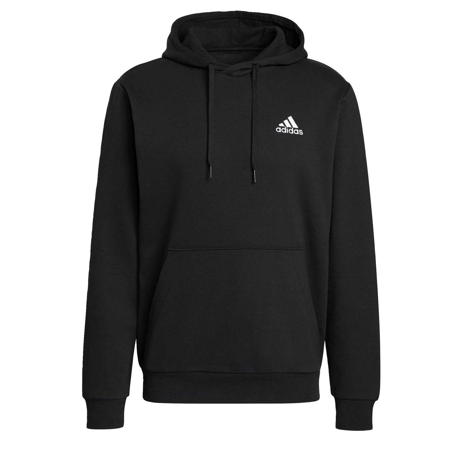 adidas Men’s Essentials Fleece Hoodie, Black/White, X-Large